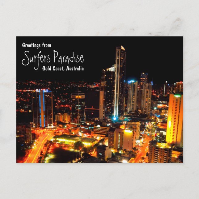 Postal Luces de la ciudad de Gold Coast Australia del (Anverso)