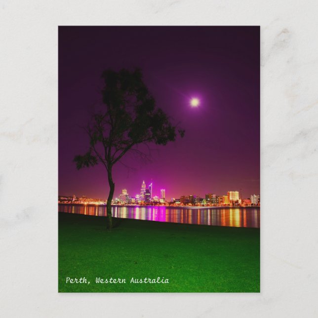 Postal Luces de la ciudad de Perth en el sur de Perth For (Anverso)
