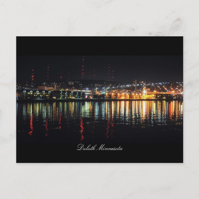 Postal Luces de la ciudad Duluth Minnesota (Anverso)