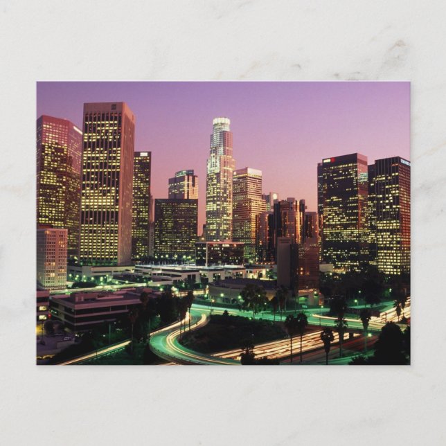 Postal Luces de la noche de Los Ángeles (Anverso)
