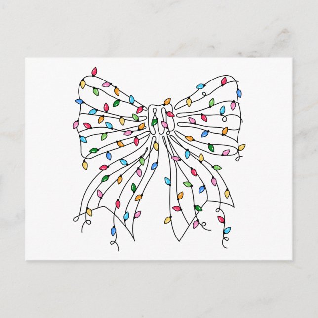 Postal Luces de lazo de Coquette de Navidad (Anverso)