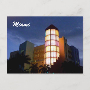 Postal luces de miami de art deco