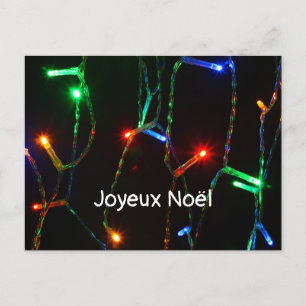 Postal Luces de Navidad coloridas "Joyeux Noël"