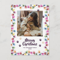 Luces de Navidad Gatos Patas Morado Foto Meowy