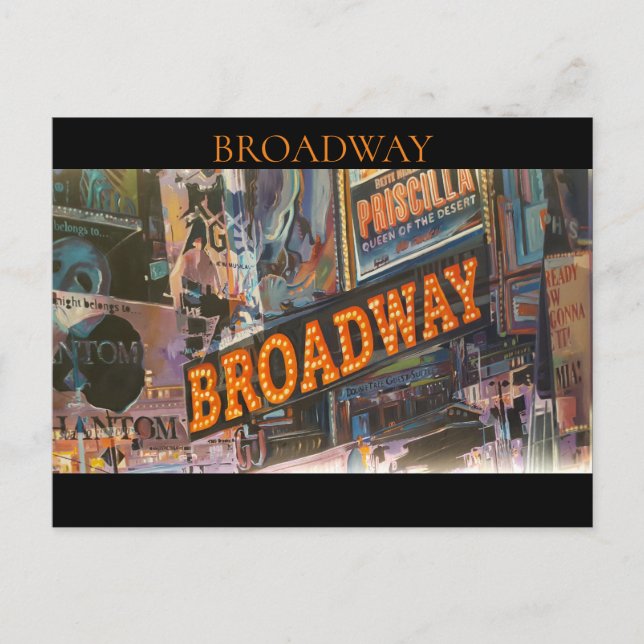 Postal Luces de Neon de Broadway (Anverso)
