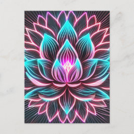Postal Luces de neón Flor de Loto Despertar Reiki Magia
