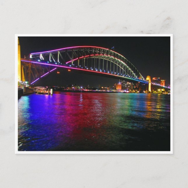 Postal luces de puente de sydney vivid (Anverso)
