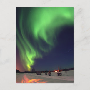 Postal Luces del Norte en el lago Bear