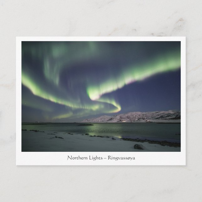 Postal Luces del Norte Noruega (Anverso)