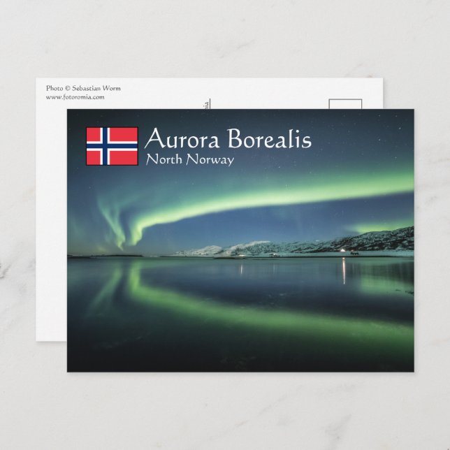 Postal Luces del Norte Noruega (Anverso / Reverso)