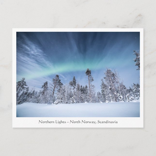 Postal Luces del Norte Noruega (Anverso)
