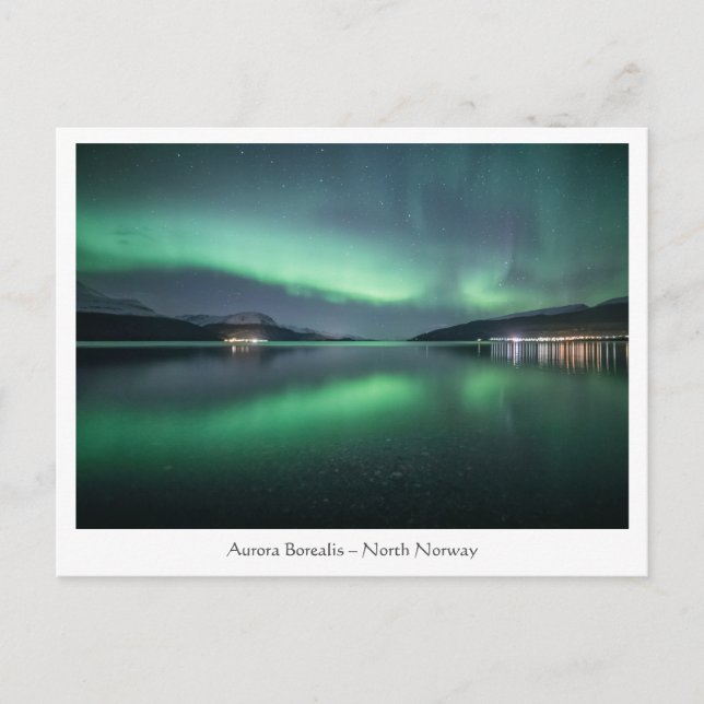 Postal Luces del Norte Noruega (Anverso)