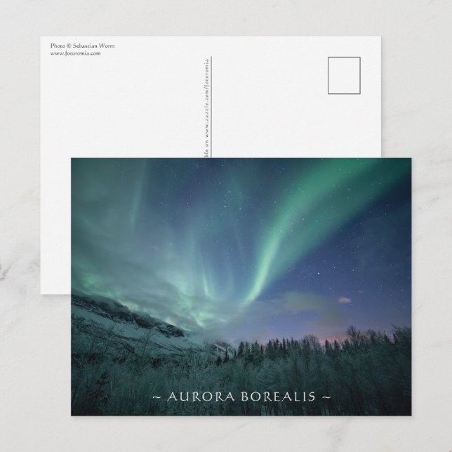 Postal Luces del Norte Noruega (Anverso / Reverso)