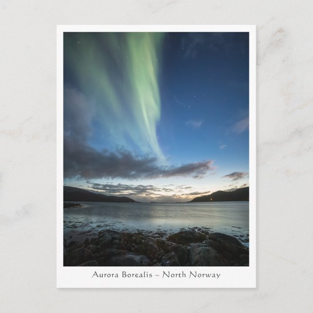 Postal Luces del Norte Noruega (Anverso)