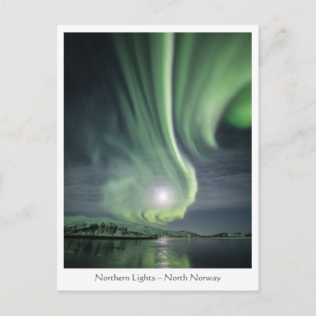Postal Luces del Norte Noruega (Anverso)
