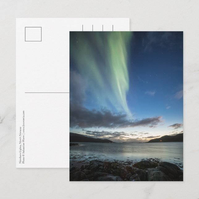 Postal Luces del Norte Noruega (Anverso / Reverso)