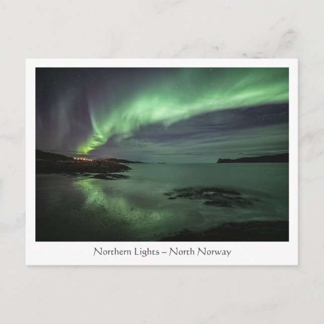 Postal Luces del Norte Noruega (Anverso)