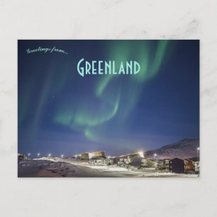 Postal Luces del Norte sobre Nuuk Groenlandia