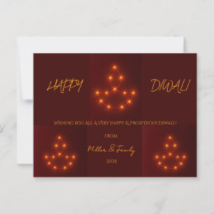 Postal Luces festivas decorativas brillantes en Diwali