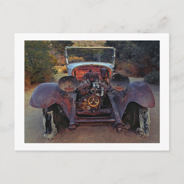 Postal " Luces fuera - Cabeza plana V-8 con alimentación  (Anverso)