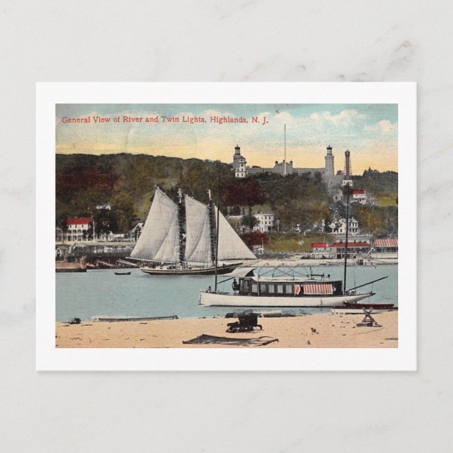 Postal Luces gemelas, tierras altas, cosecha NJ (Anverso)