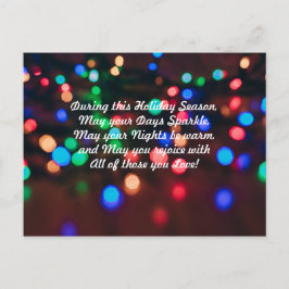 Postal Luces Navideñas Coloridas Brillantes con Poema