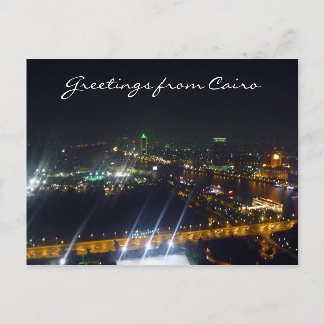 Postal luces nocturnas de cairo (Anverso)