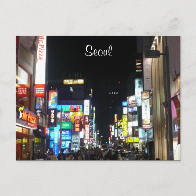 Postal luces nocturnas de seúl (Anverso)