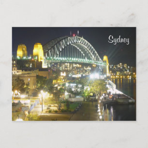 Postal luces nocturnas del puente de sydney