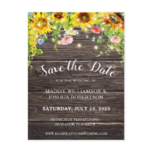 LUCES RÚSTICAS DE FLORES BARNWOOD GUARDA LA FECHA