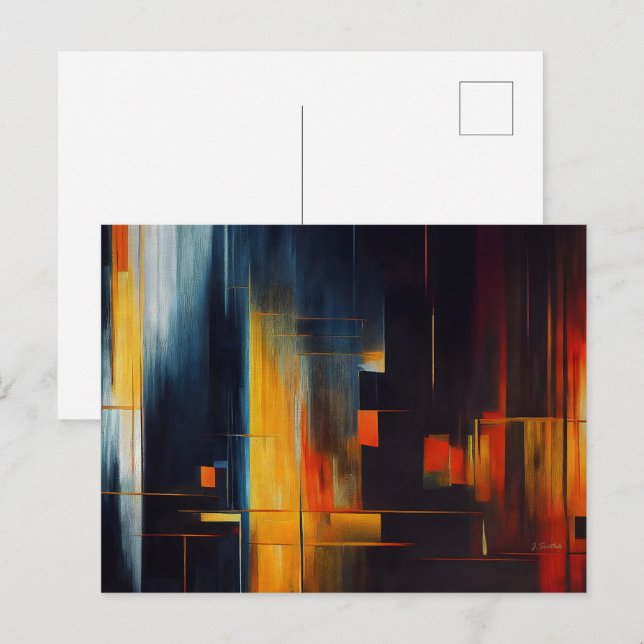 Postal Luces urbanas Geometría abstracta (Anverso / Reverso)