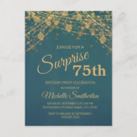 Luces verde azuladas de cuerda de oro Sorpresa 75 