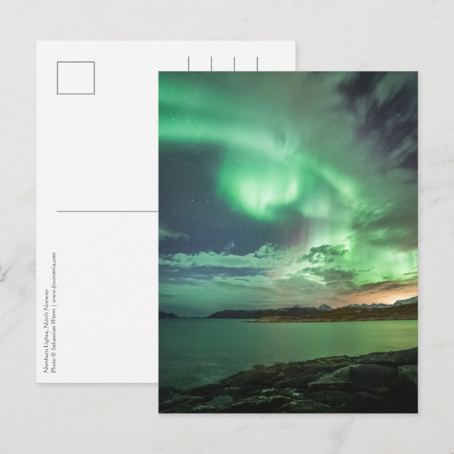 Postal Luces verdes del norte (Anverso / Reverso)