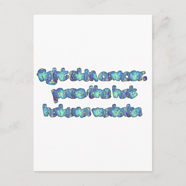 Postal Lucha contra el cáncer de piel, pasa al Gorra Haku (Anverso)