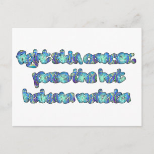 Postal Lucha contra el cáncer de piel, pasa el sombrero, 