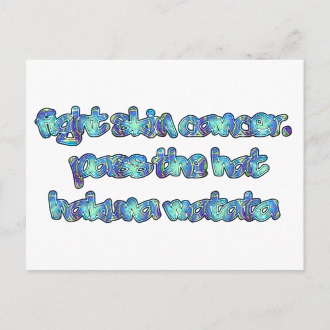 Postal Lucha contra el cáncer de piel, pasa el sombrero,  (Anverso)