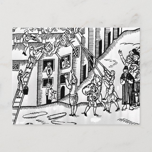 Postal Lucha contra el fuego durante el gran fuego de (Anverso)