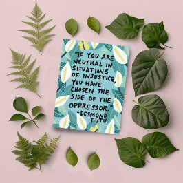 Postal Lucha contra la injusticia, cita de Desmond Tutu