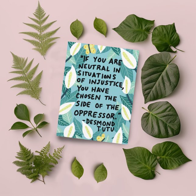 Postal Lucha contra la injusticia, cita de Desmond Tutu (Subido por el creador)