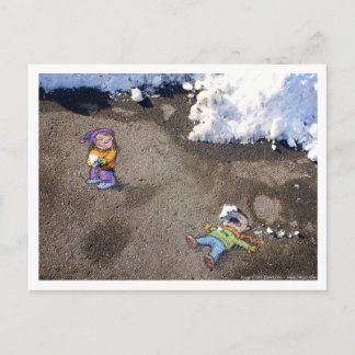 Postal lucha de nieve