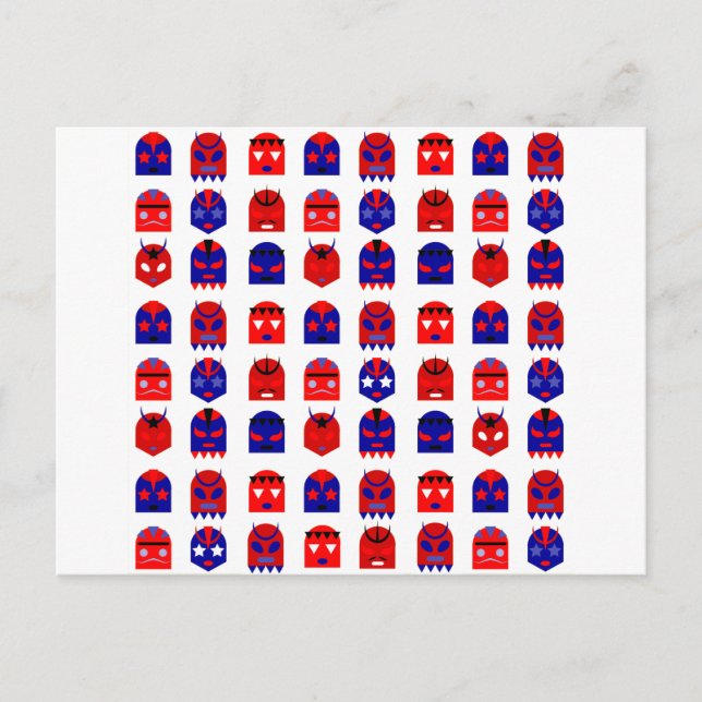 Postal lucha libre mascarillas (Anverso)