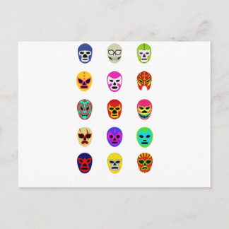 Postal Lucha libre mástica lucha mexicana