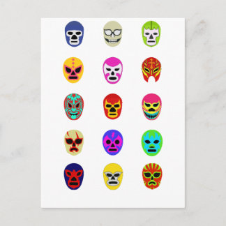 Postal Lucha libre mástica lucha mexicana