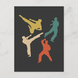 Postal Luchador de Retro Karate inicia artes marciales