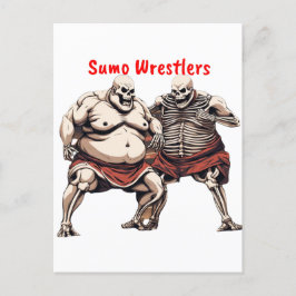 Postal Luchadores De Sumo Skeleton En Acción