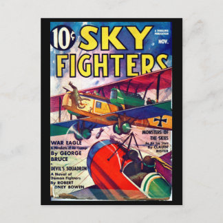 Postal Luchadores del cielo - Arte de pulpa nov. 1937a