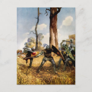 Postal “Lucharon a pie” de NC Wyeth