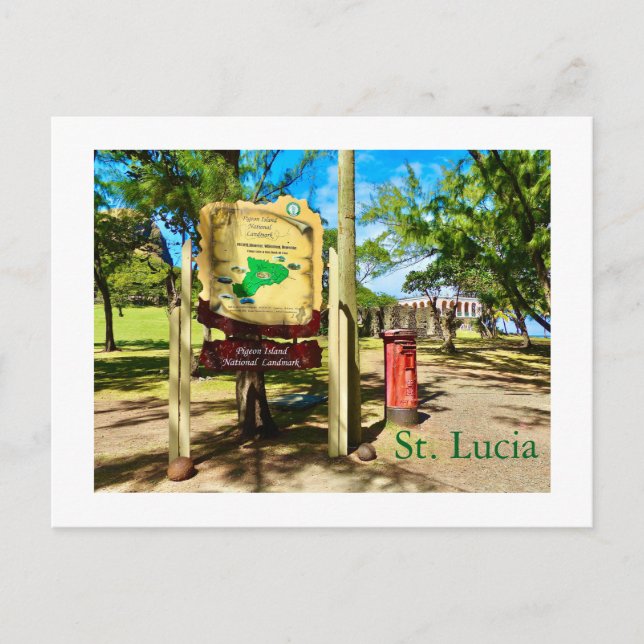 Postal Lucía: Lugar emblemático de la isla de la pichón (Anverso)