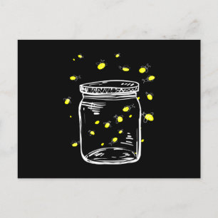 Postal Luciérnagas Glas Jar Firefly