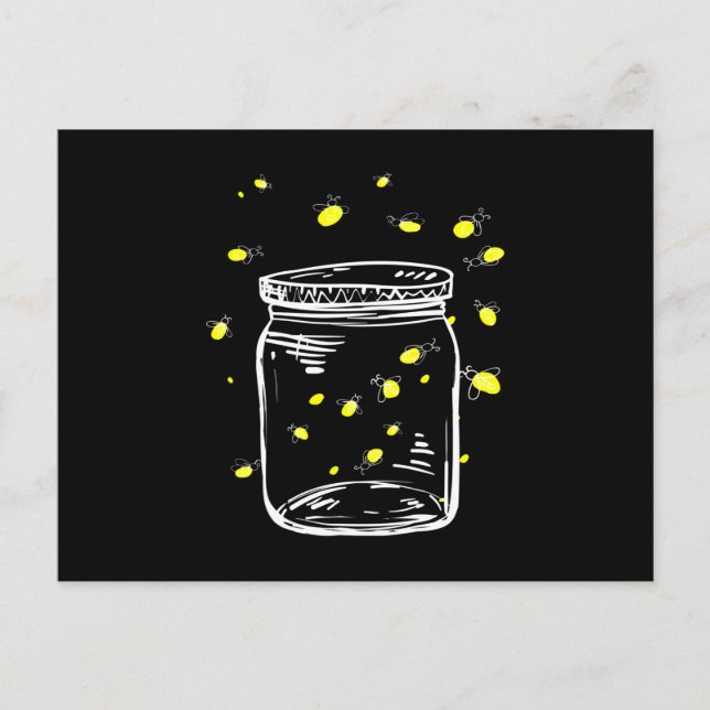 Postal Luciérnagas Glas Jar Firefly (Anverso)